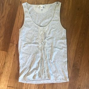 Heather Gray Tank with Front Ruffle